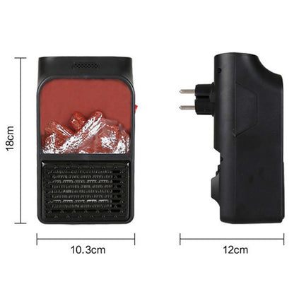 Wukusy portable electric fireplace lamp with LED flame effect and 900W heater, suitable for office use.