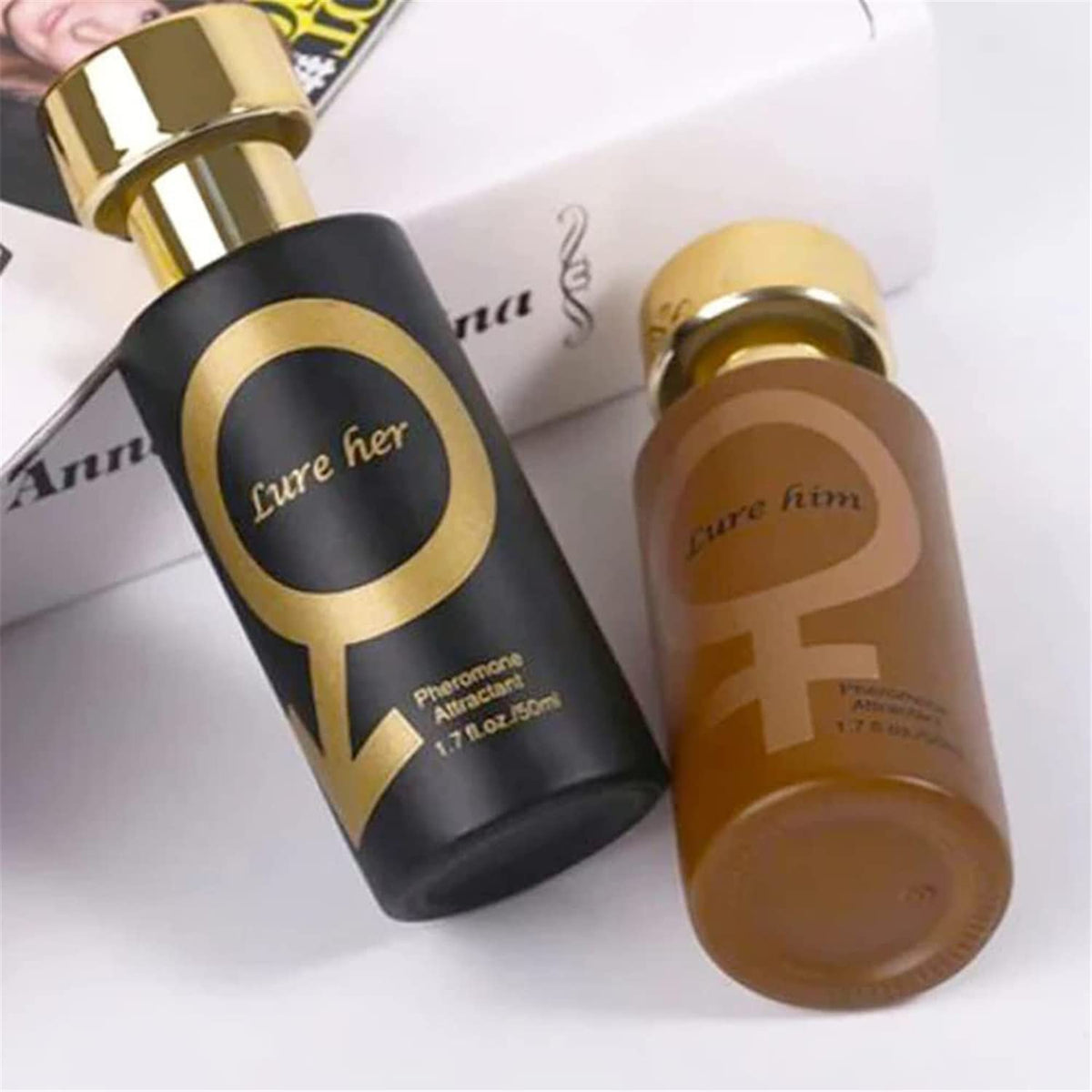 Lure Him perfume spray with pheromones in a 50ml bottle, part of Drpshippr's beauty and personal care collection.