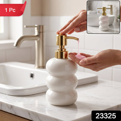 Wukusy glass liquid soap dispenser bottle with gold pump, refillable, elegant design, ideal for kitchen or bathroom use.