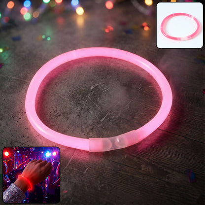 Glow-in-the-dark light bracelet by Wukusy, showing a flexible band with luminous features in a close-up view.