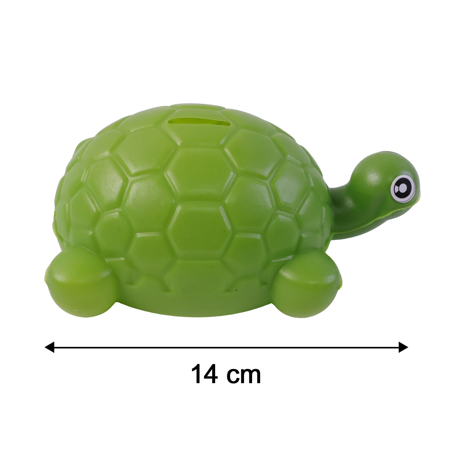 Wukusy small tortoise-shaped coin bank, ceramic saving box with detailed shell and greenish-brown finish, ideal for coins and savings