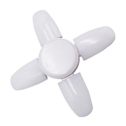 Wukusy 6179 foldable LED blade fan bulb, 28V home decor light with fan blade design, shown in close-up.