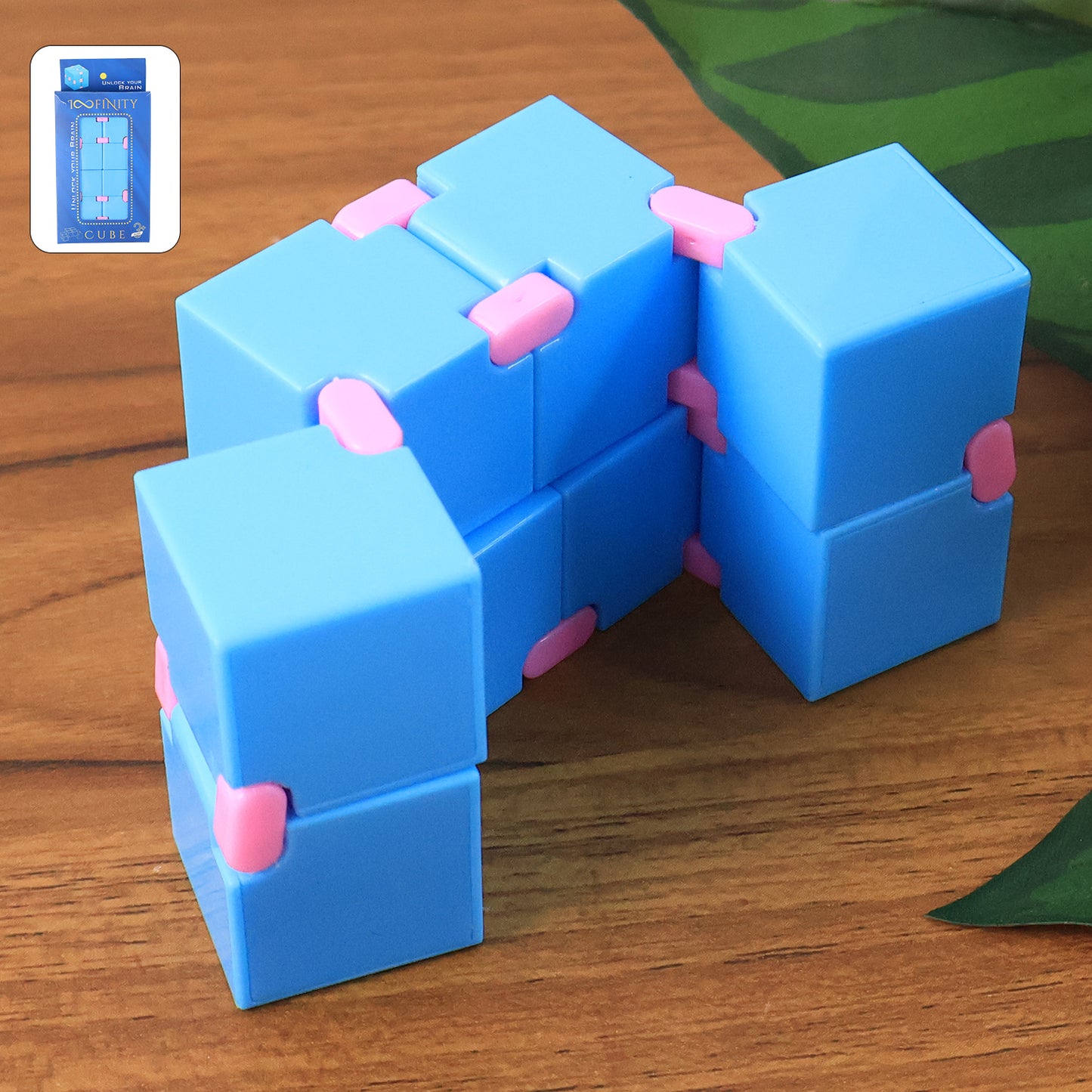 Wukusy infinity cube fidget toy, stress relief hand puzzle for kids and adults, compact sensory toy in black and silver.
