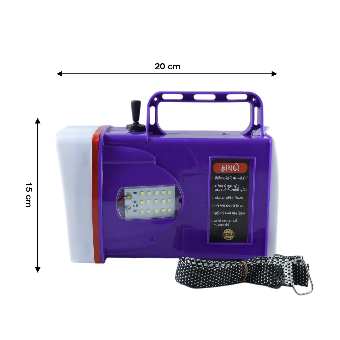 Wukusy Omega rechargeable LED laser torch light with 5200mAh battery, handheld device with focused laser beam and sturdy design.