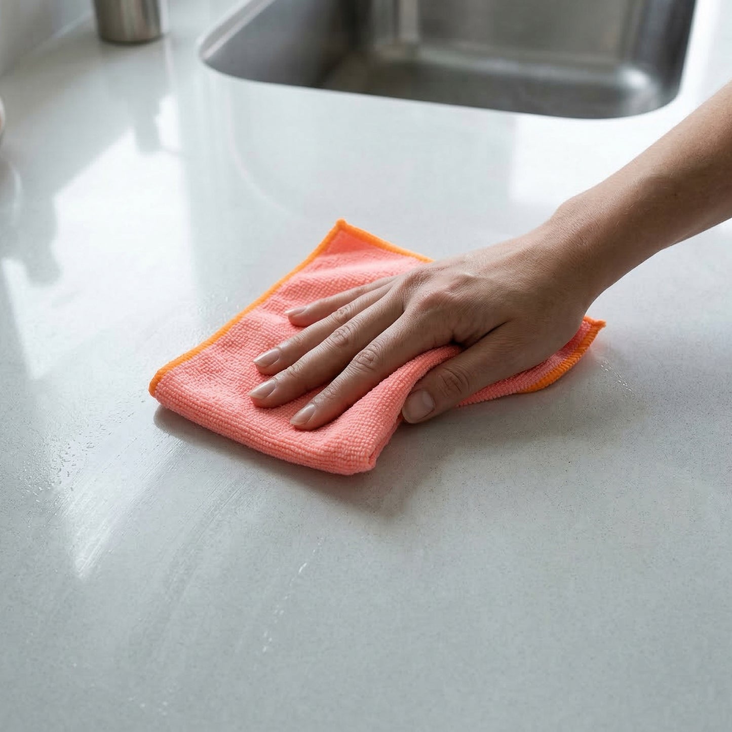 Set of four Wukusy microfiber cleaning cloths, 29x30 cm, ideal for dusting, wiping, and cleaning various surfaces.