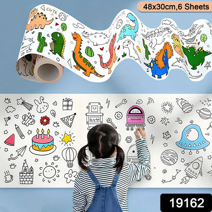 Wukusy fun and educational coloring roll toy featuring colorful illustrations for kids to color and learn.