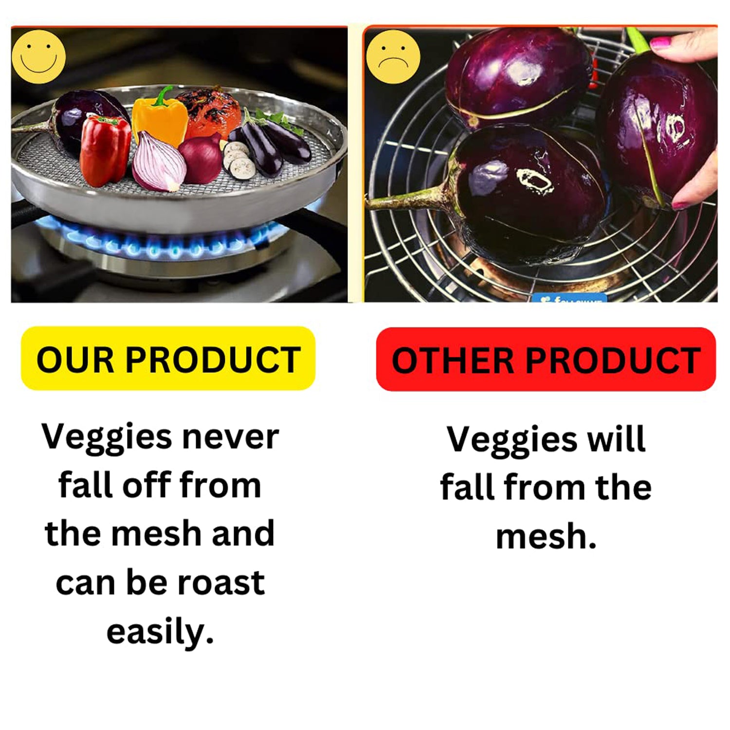 Steel roaster grill Jali for papad and chapati roasting, compatible with Tandoor, by Wukusy for home kitchen use.
