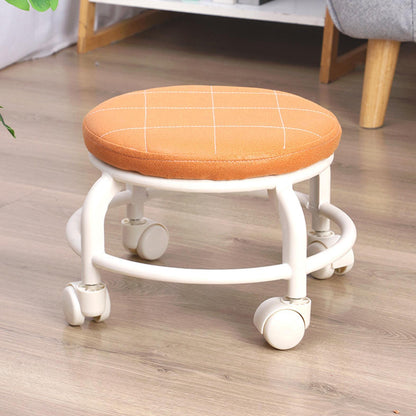 Wukusy roller seat stool with low height, movable design, small size, and pulley wheels suitable for garage, home, or library use.
