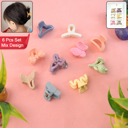 Six colorful Wukusy hair clips for girls and kids, small and stylish hair accessories for everyday use.