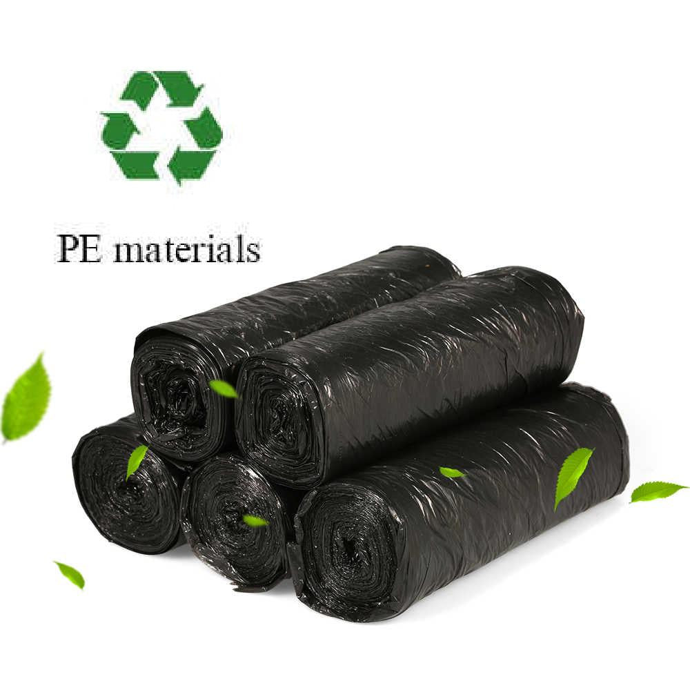 Black medium-sized Wukusy garbage bags, 24x32 inches, suitable for waste disposal and household use.