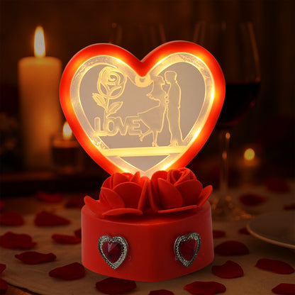 Heart-shaped love couple decorative showpiece for home decor by Wukusy, featuring a romantic couple figure, perfect for romantic settings.