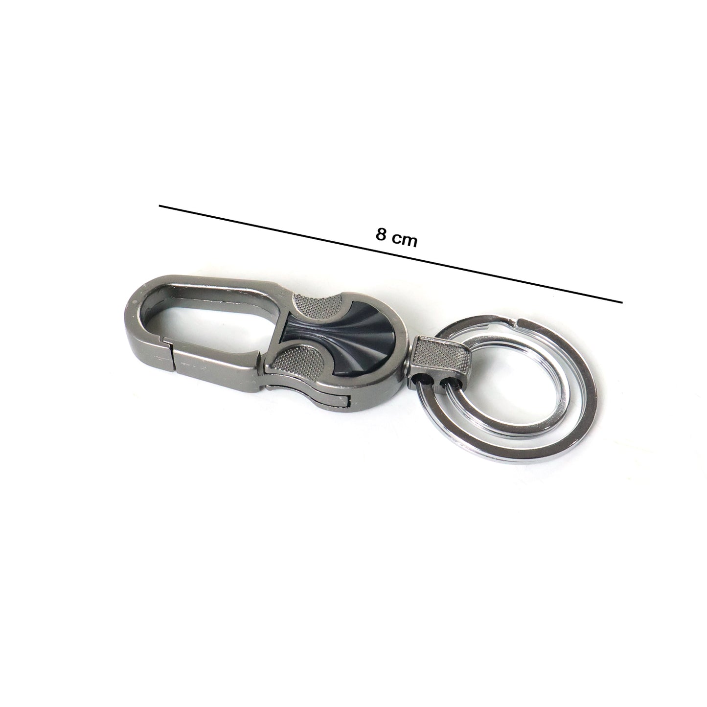 Wukusy premium metal key holder keychain with multiple hooks for organizing keys, displayed on a plain background.
