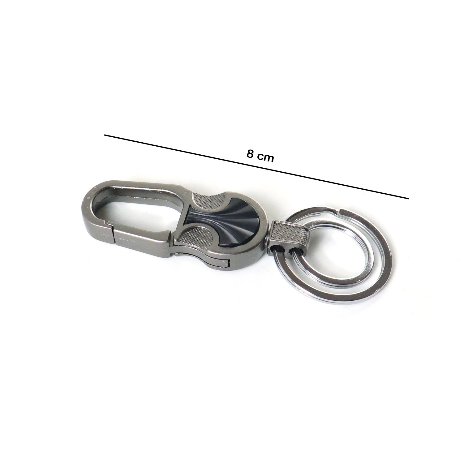 Wukusy premium metal key holder keychain with multiple hooks for organizing keys, displayed on a plain background.