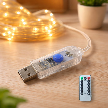 Wukusy decorative LED string light set with mixed design, featuring warm white LED bulbs on a flexible string for ambiance.