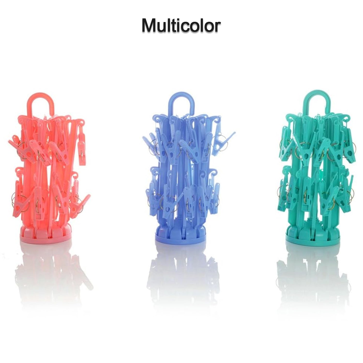 Wukusy 7045 plastic foldable underwear drying hanger with 16 clips, ideal for drying socks, bras, baby clothes, and towels.