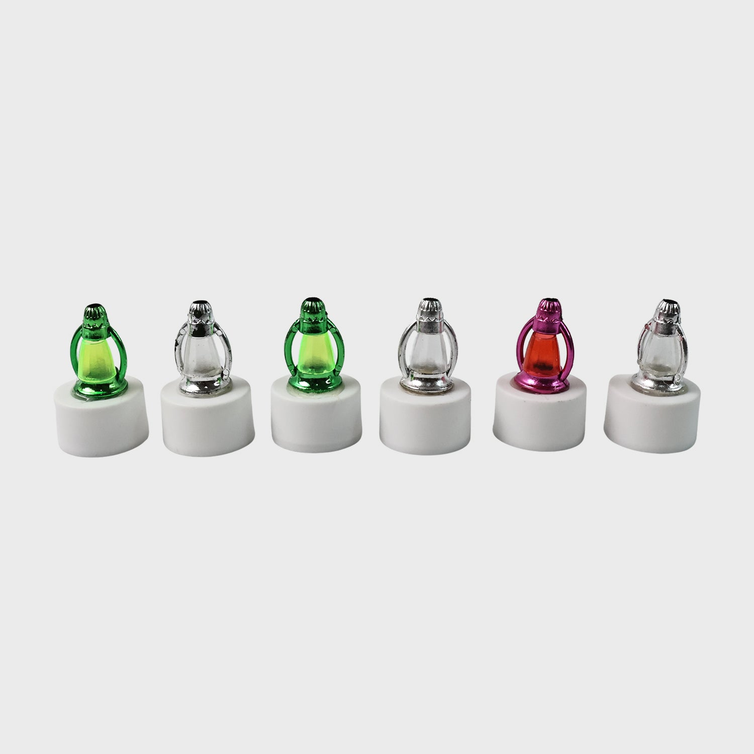Set of six decorative LED lantern candles by Wukusy, ideal for home decor with soft glowing light.