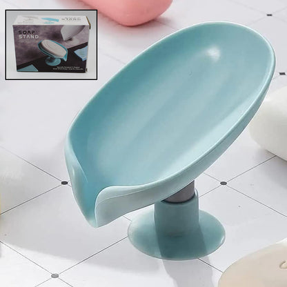 Wukusy soap holder stand with self-draining soap dish for home bathroom organization, featuring a sleek, functional design