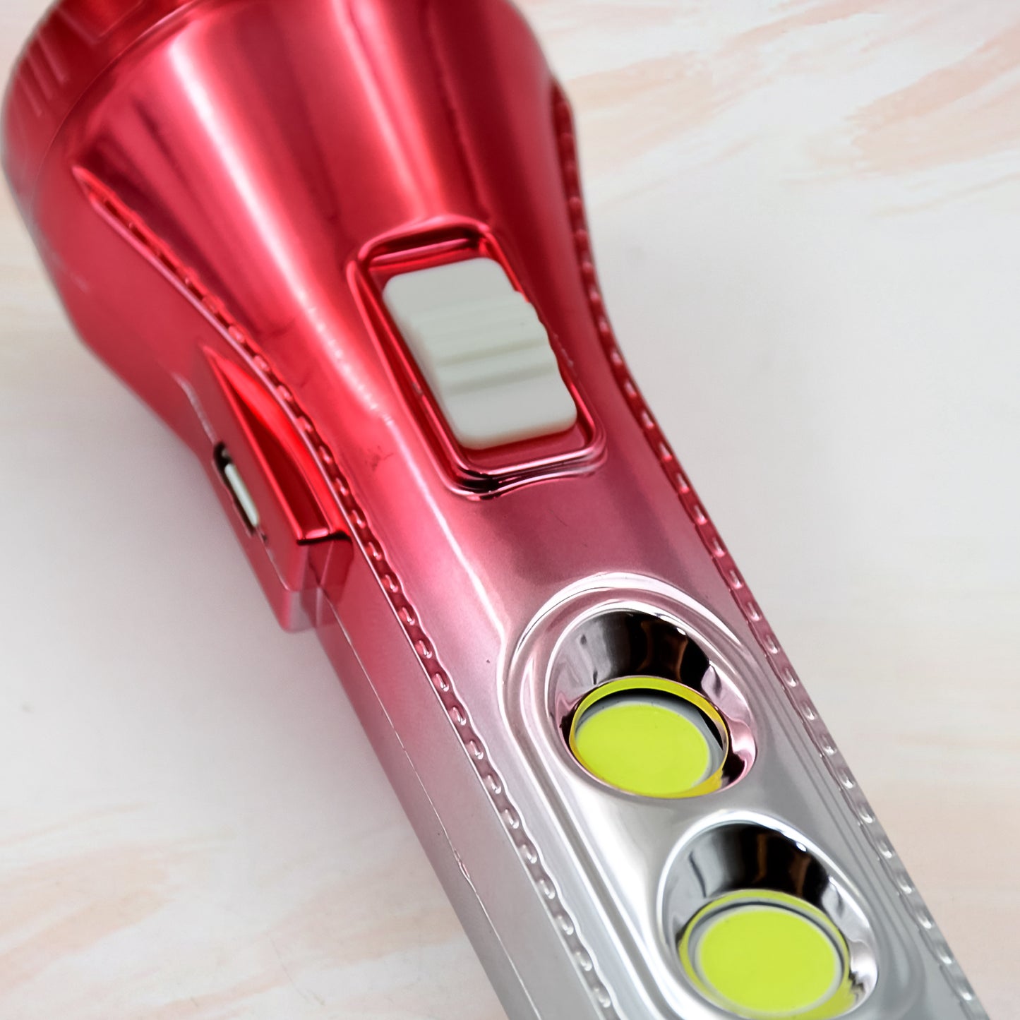 Wukusy multi-functional 3 LED torchlight flashlight with adjustable focus, compact design, suitable for home improvement tasks.