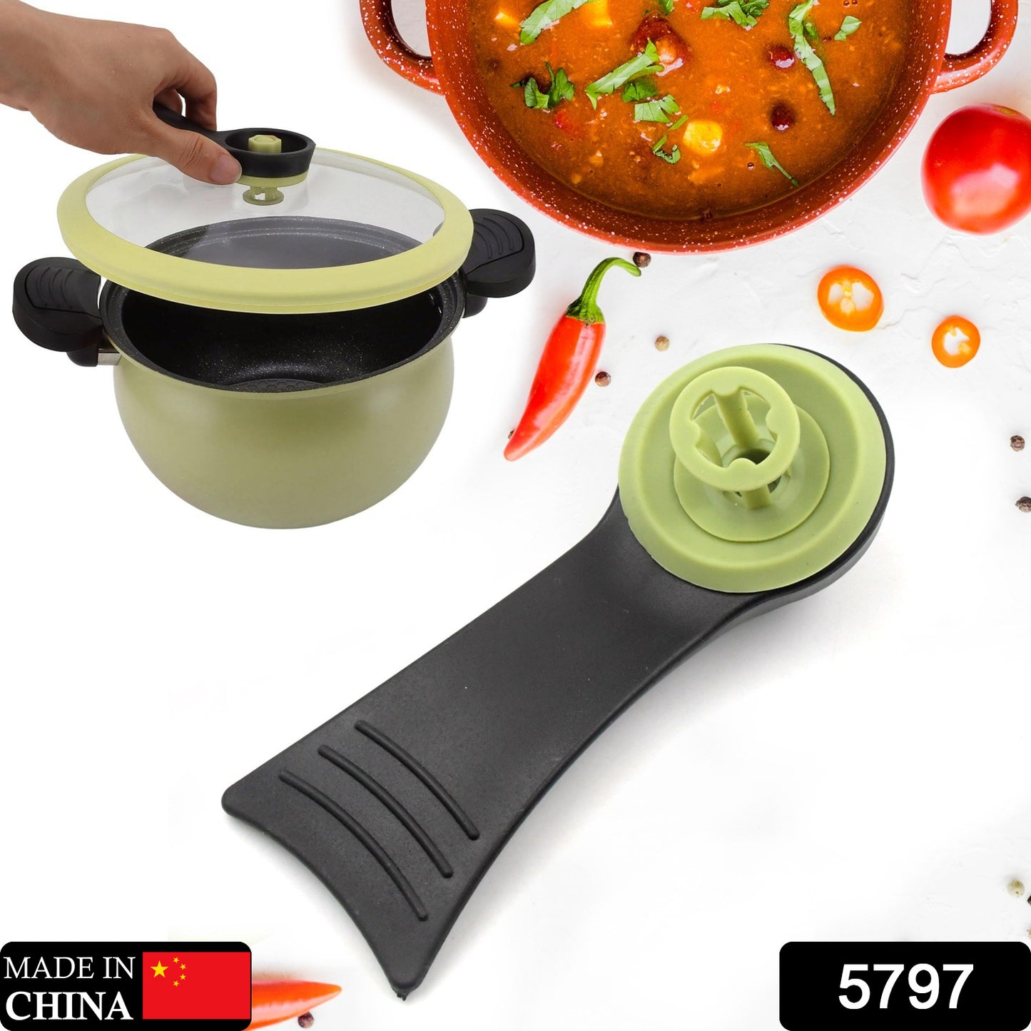 Wukusy 7938 pressure cooker valve handle with plastic grip, kitchen tool component for safe pressure release.