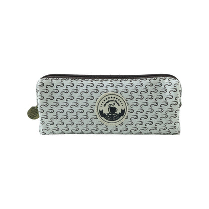 Wukusy multipurpose zipper pencil pouch with a black fabric exterior and zipper closure, designed for stationery organization.