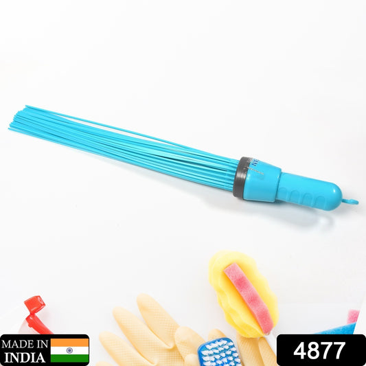 Wukusy heavy-duty Kharata plastic broom with 44 hard bristles for wet and dry floor cleaning, ideal for home improvement tasks.