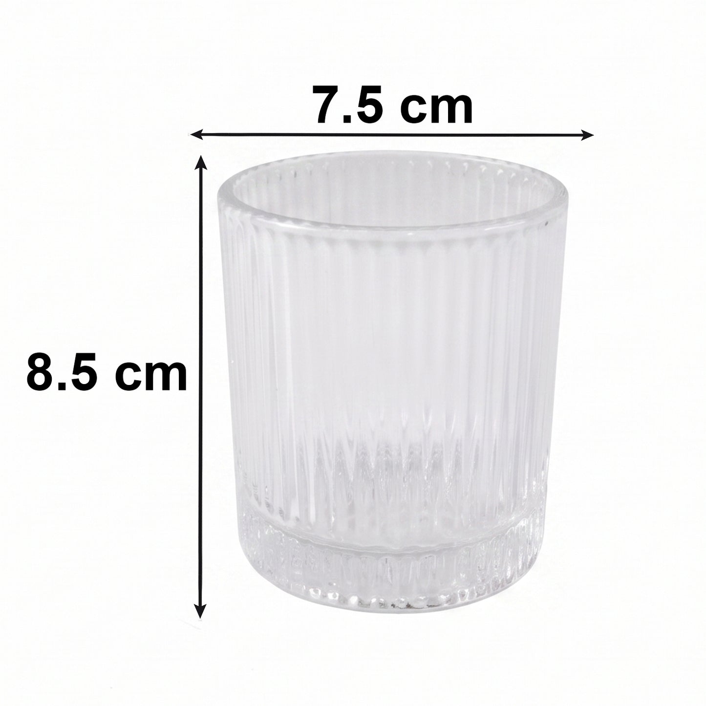 Six Wukusy premium crystal glass tumblers, 250 ml each, showcasing clear, elegant design perfect for drinking and entertaining.