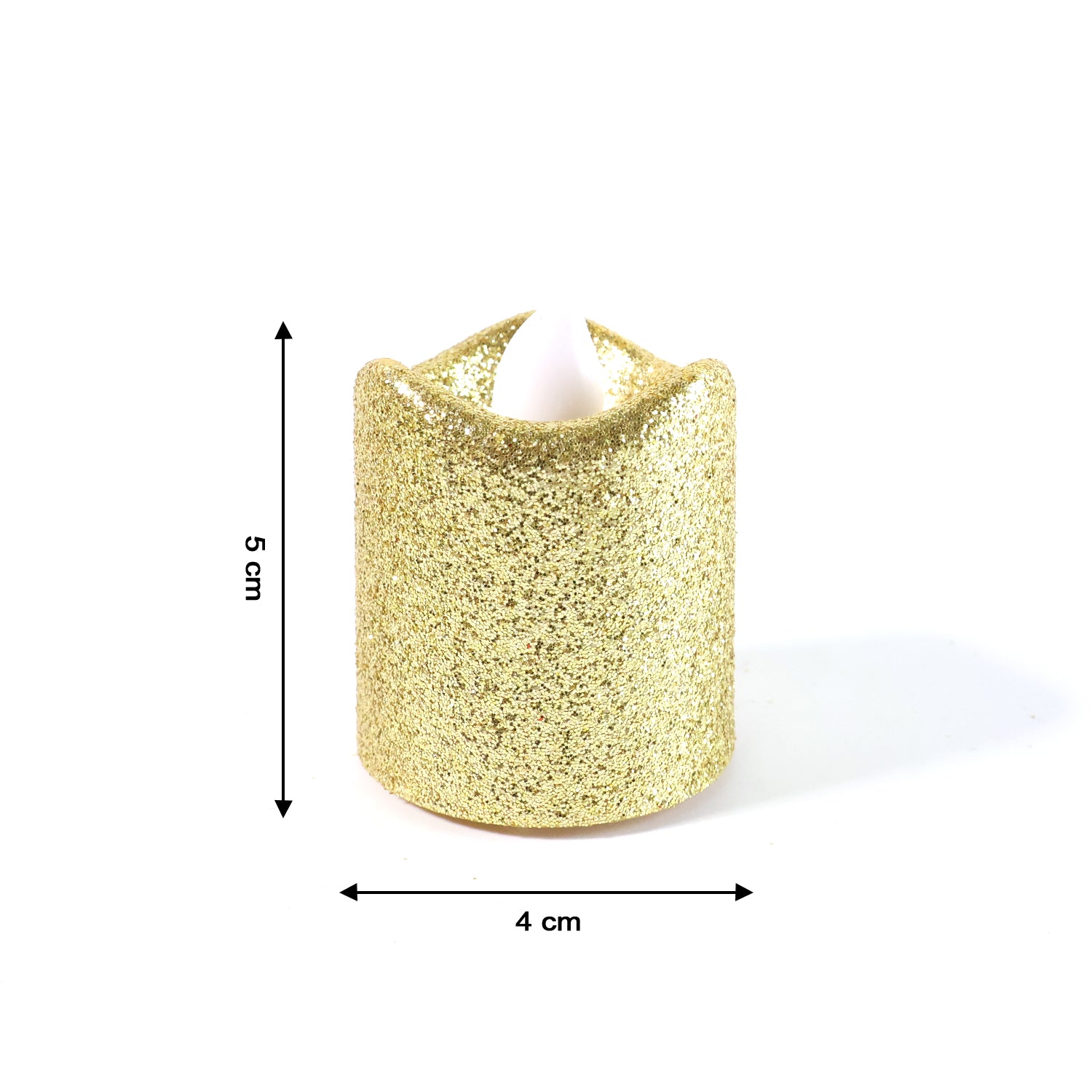 Set of six Wukusy Christmas glitter LED tealight candles for home decor with shimmering, festive glow.
