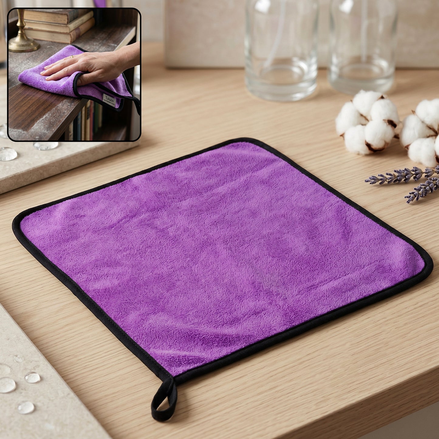 Wukusy microfiber cleaning cloth towel, 40x40cm, soft and absorbent for kitchen and home cleaning tasks, single piece.