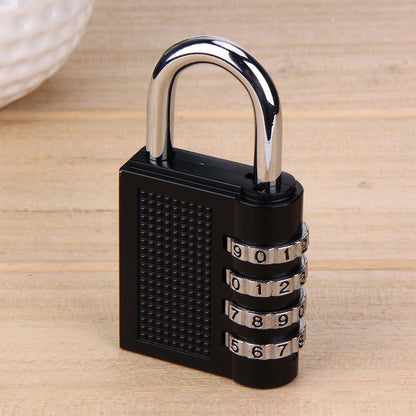 Wukusy 0218a security pad lock with a 4-digit combination, featuring a sturdy metal body and adjustable shackle.