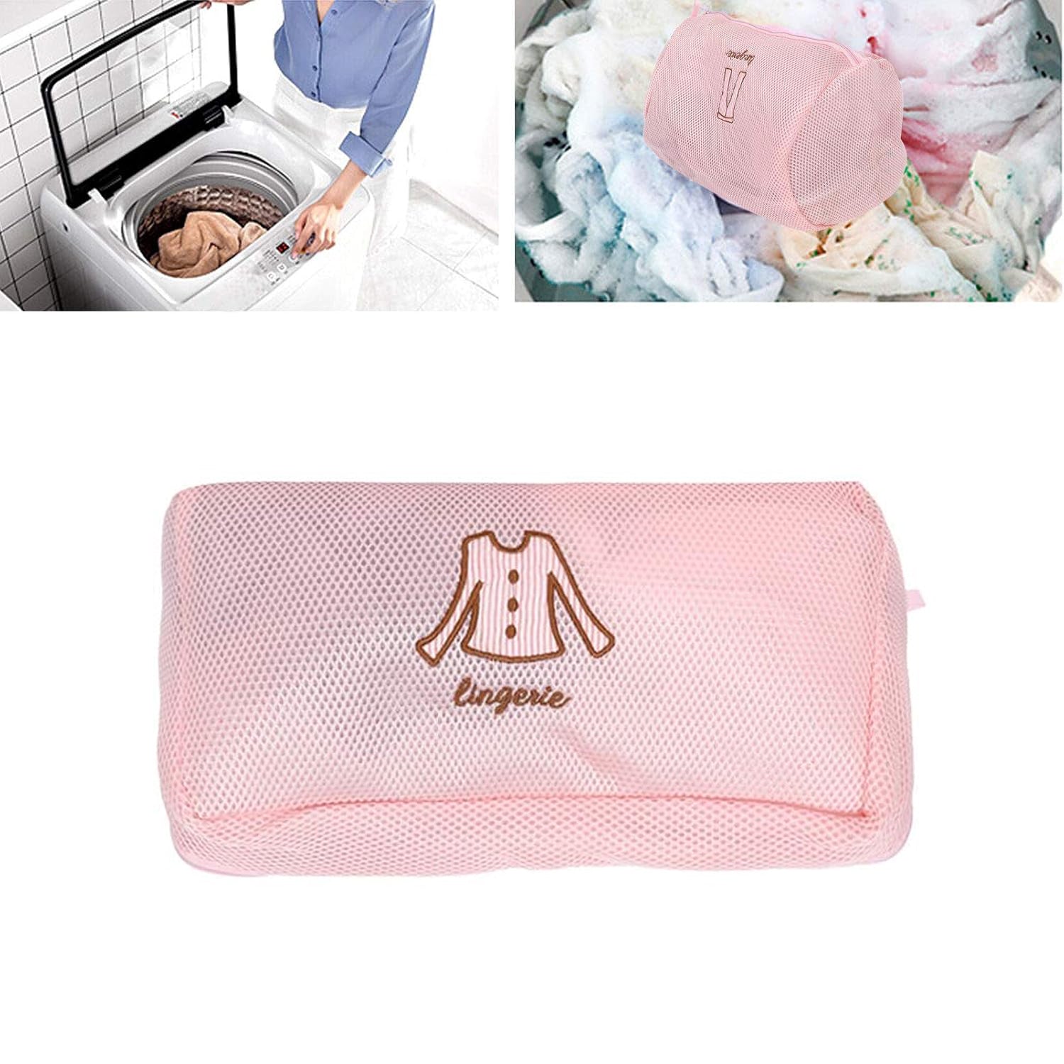 Wukusy premium lingerie bra laundry wash bag, durable mesh bag for delicate bras and lingerie, compact and easy to use.