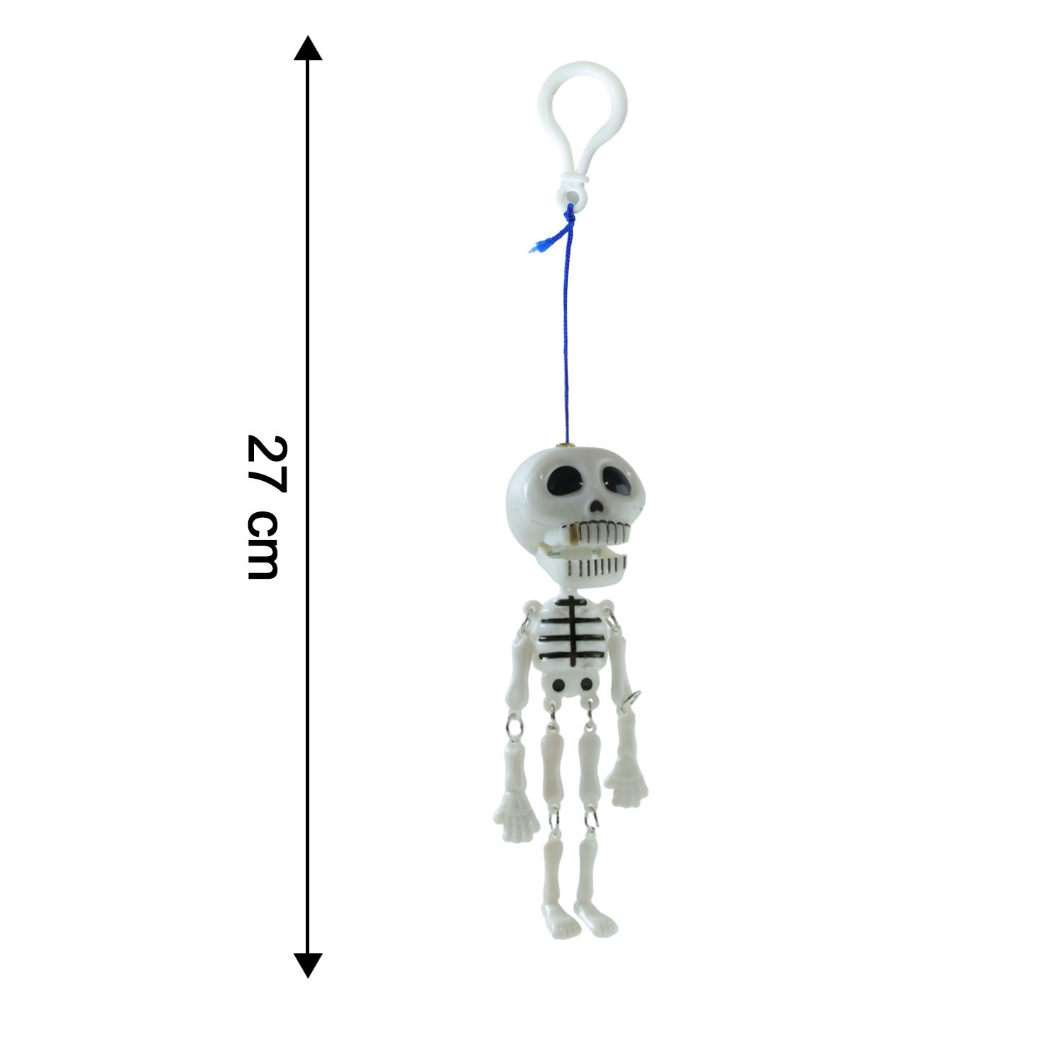 Wukusy hanging skeleton doll keychain featuring a detailed skeletal design on a small, portable keychain accessory