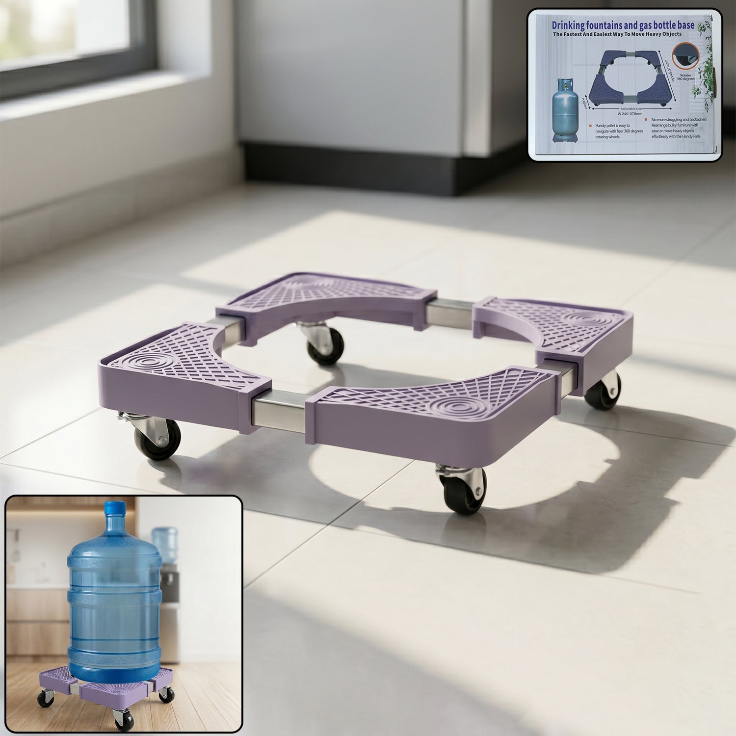 Wukusy washing machine stand with wheels, adjustable and movable base for refrigerators, featuring a sturdy metal frame and caster wheels.