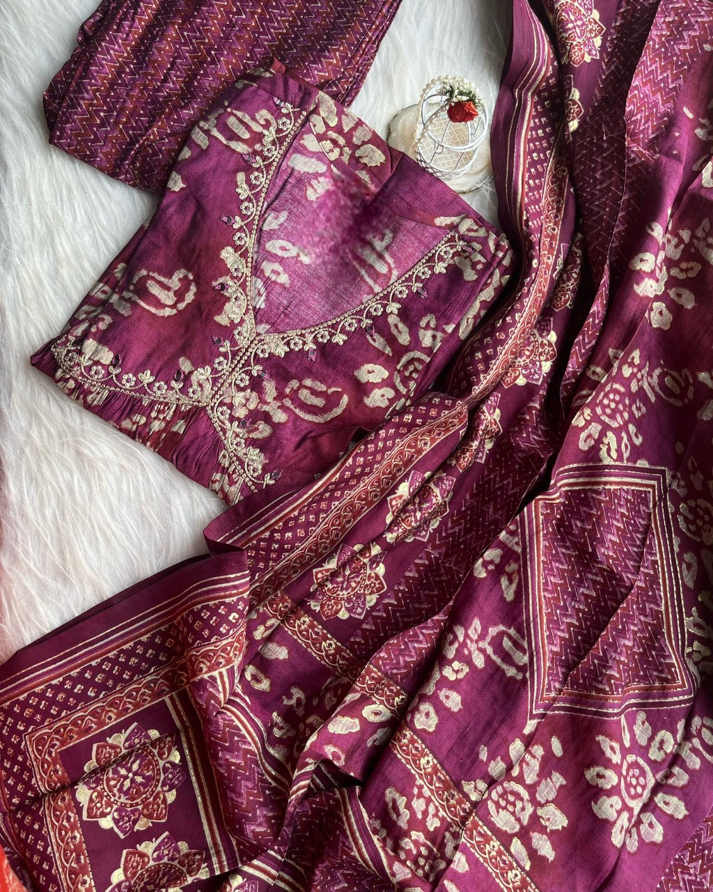 Maroon hotseller salwar suit with intricate embroidery and matching dupatta, traditional Indian wear by Drpshippr.