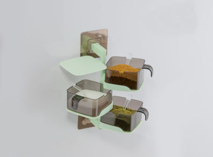 Drpshippr masala box for spice storage, single stainless steel container with multiple compartments for kitchen spices.