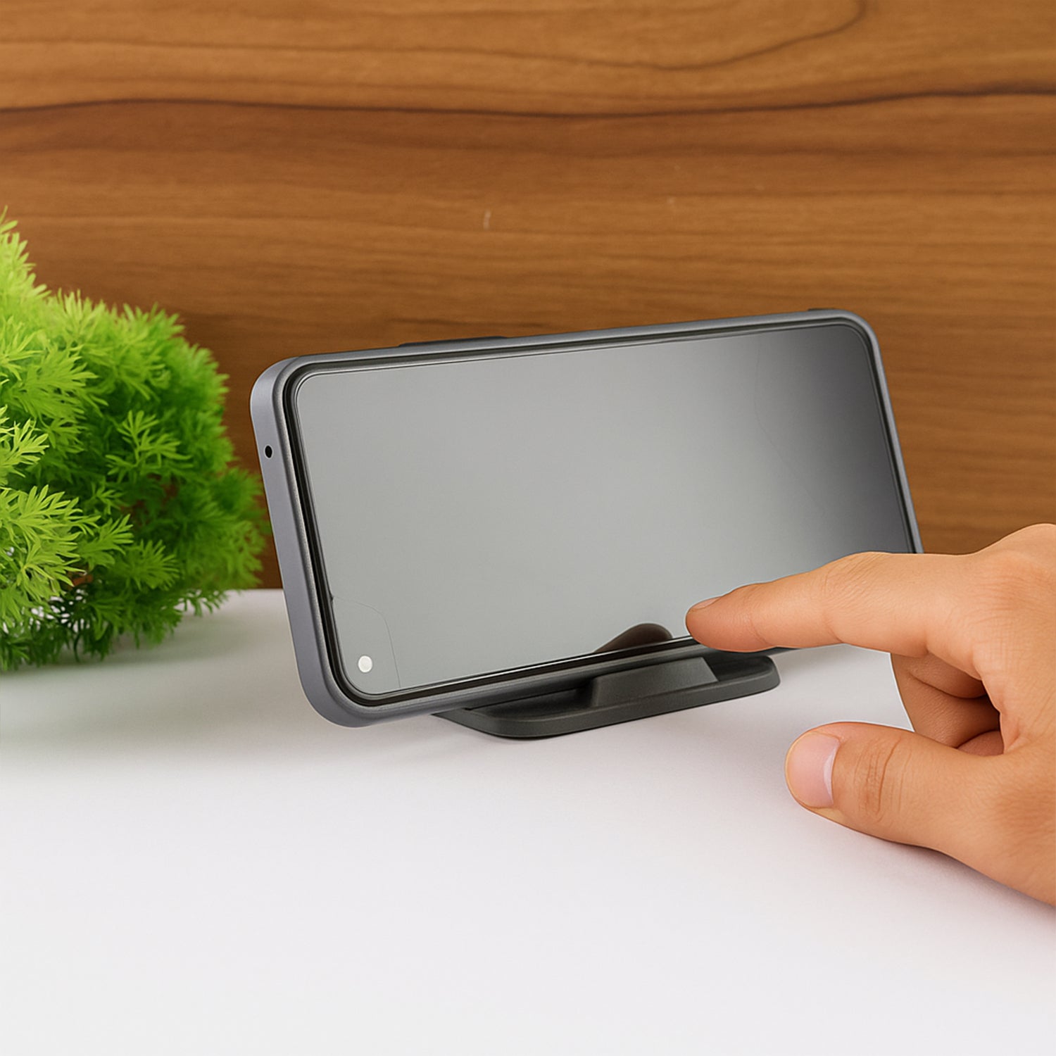 Wukusy Pyramid Black mobile stand with three inclined angles for easy viewing and ergonomic support.