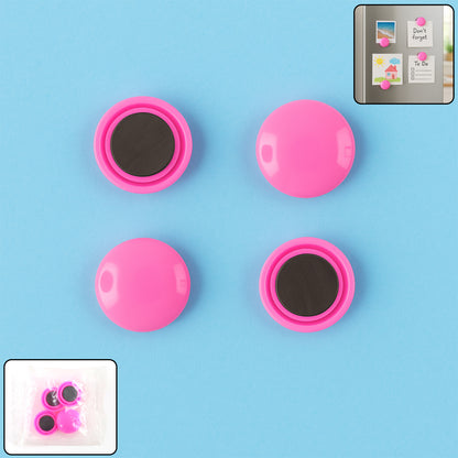Set of four round Wukusy fridge magnets for home improvement, featuring colorful, functional magnetic design on a white background.