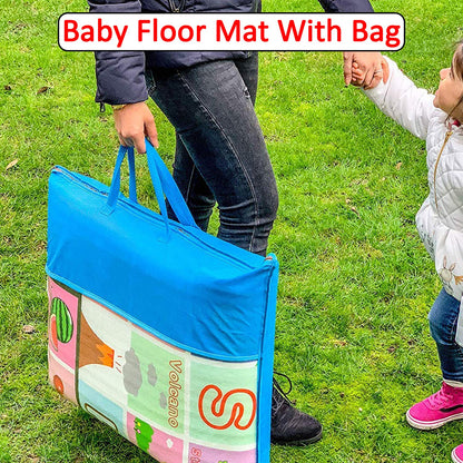 Wukusy waterproof double-sided baby play floor mat in size 120x180cm with carrying bag, ideal for kids' home play areas.