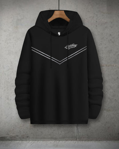 Men's black full sleeve hooded T-shirt from the Drpshippr Everything Dope Model collection, featuring a casual fit and hooded design.