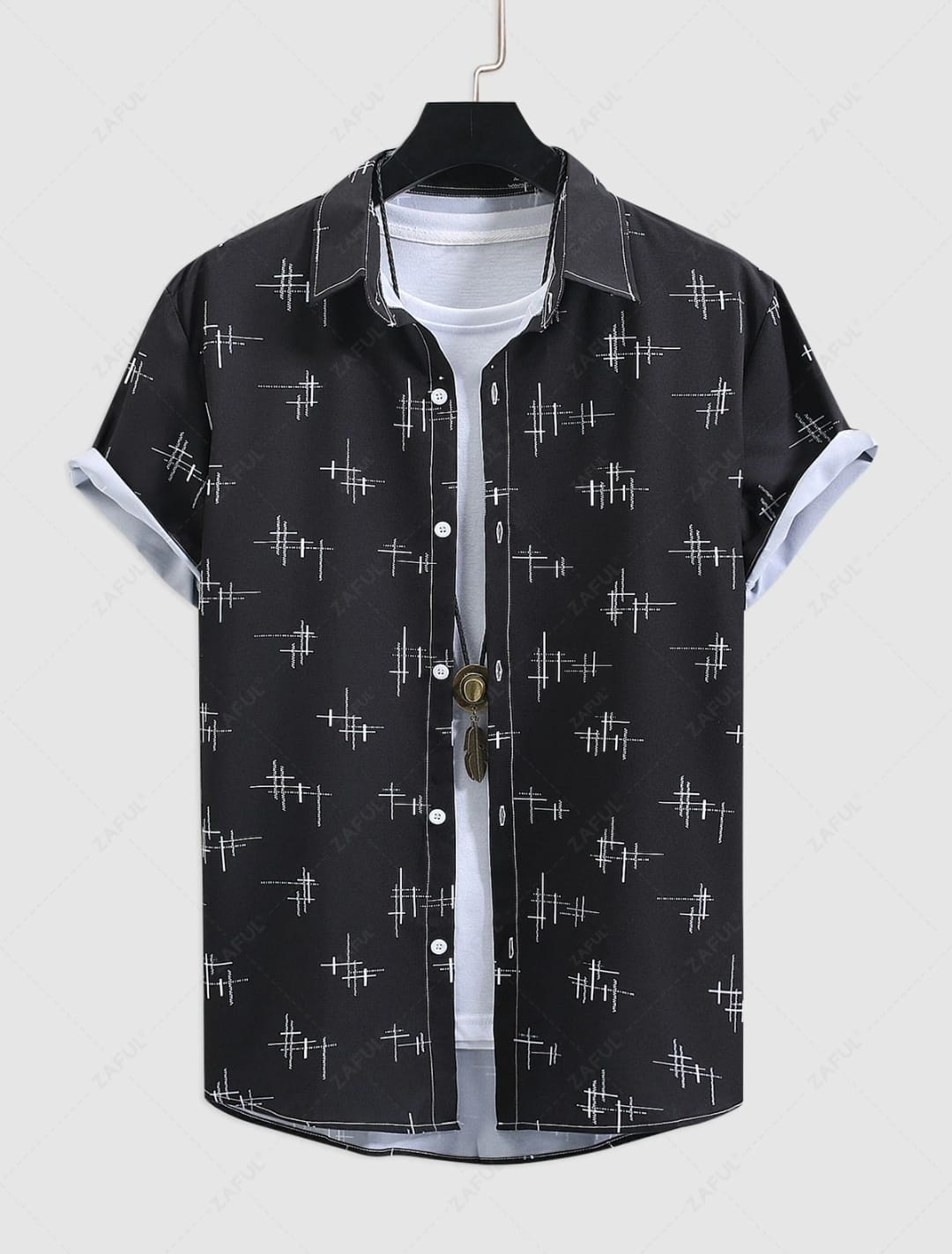Men's regular fit printed casual shirt from Drpshippr, featuring a stylish design and comfortable fit.