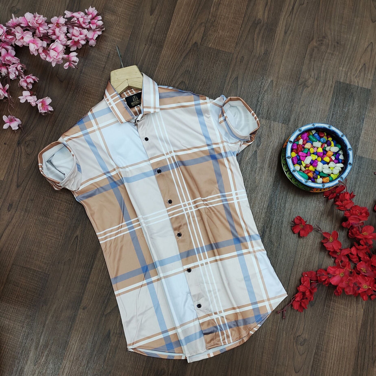 Men's regular fit printed casual shirt from Drpshippr, featuring vibrant patterns and comfortable fabric in a relaxed style.