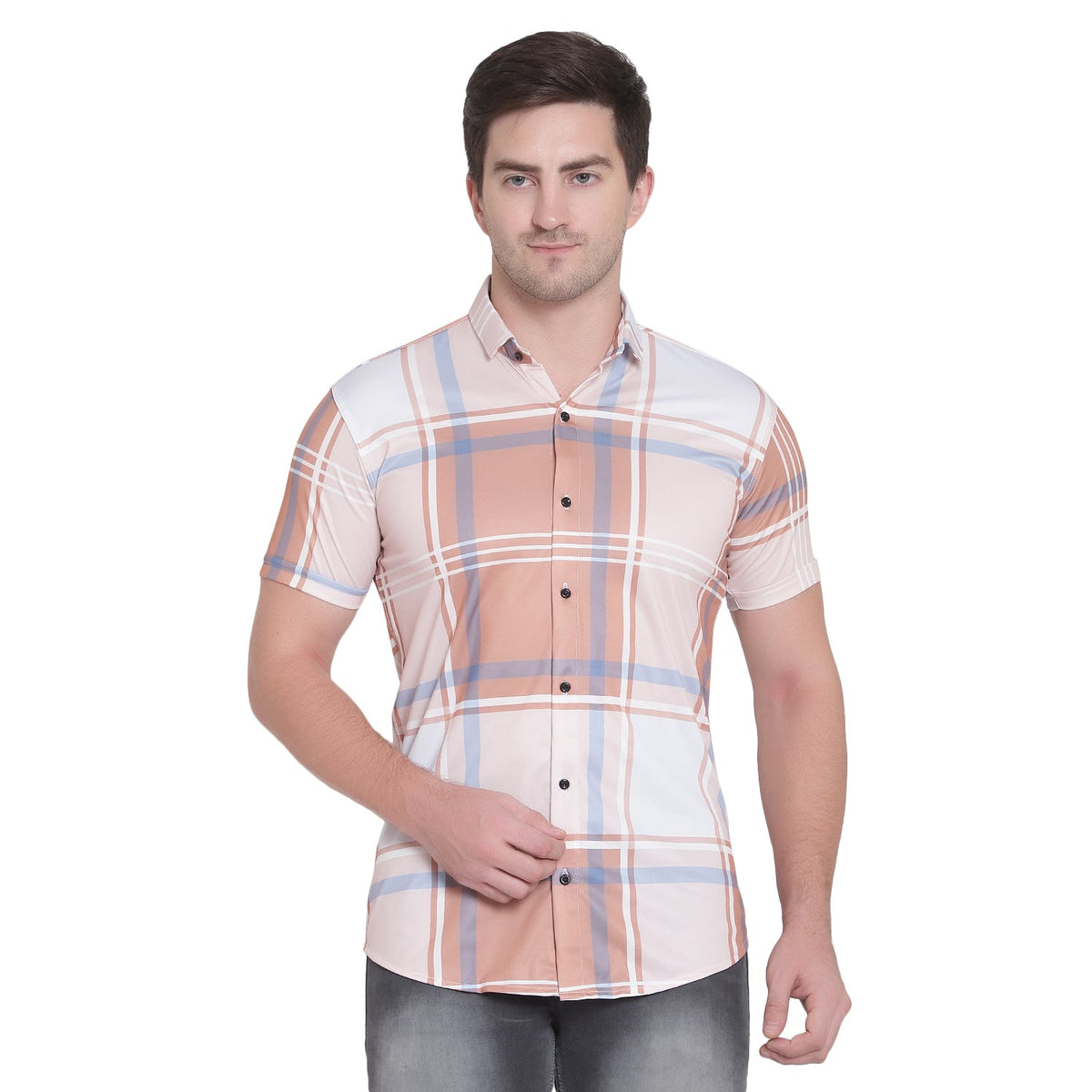 Men's regular fit printed casual shirt from Drpshippr, featuring a stylish design and comfortable fit for everyday wear.