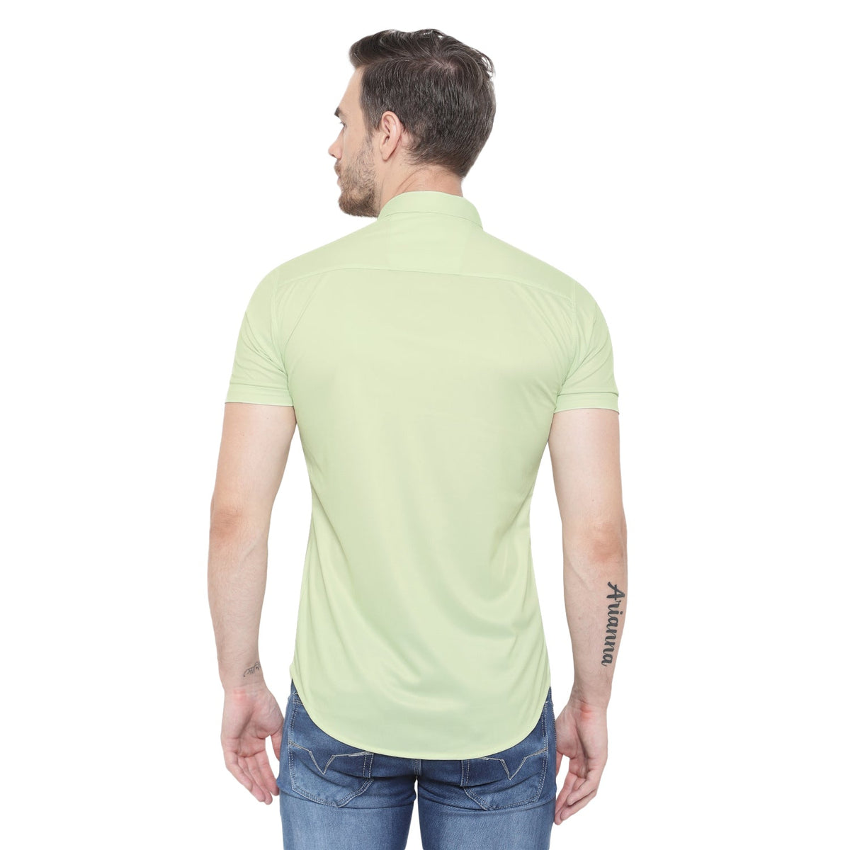 Men's regular fit printed casual shirt with cut-away collar from Drpshippr, stylish and comfortable for everyday wear.