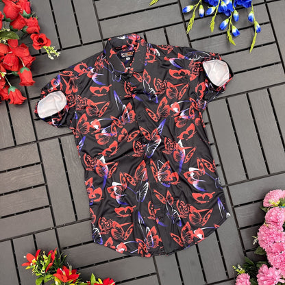 Men's casual shirt from Drpshippr with regular fit, printed design, and cut-away collar, ideal for stylish everyday wear.