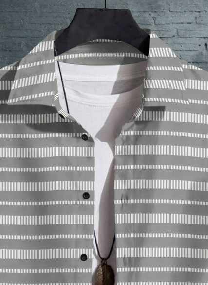 Men's regular fit printed casual shirt with spread collar from Drpshippr, featuring a stylish design and comfortable fit.