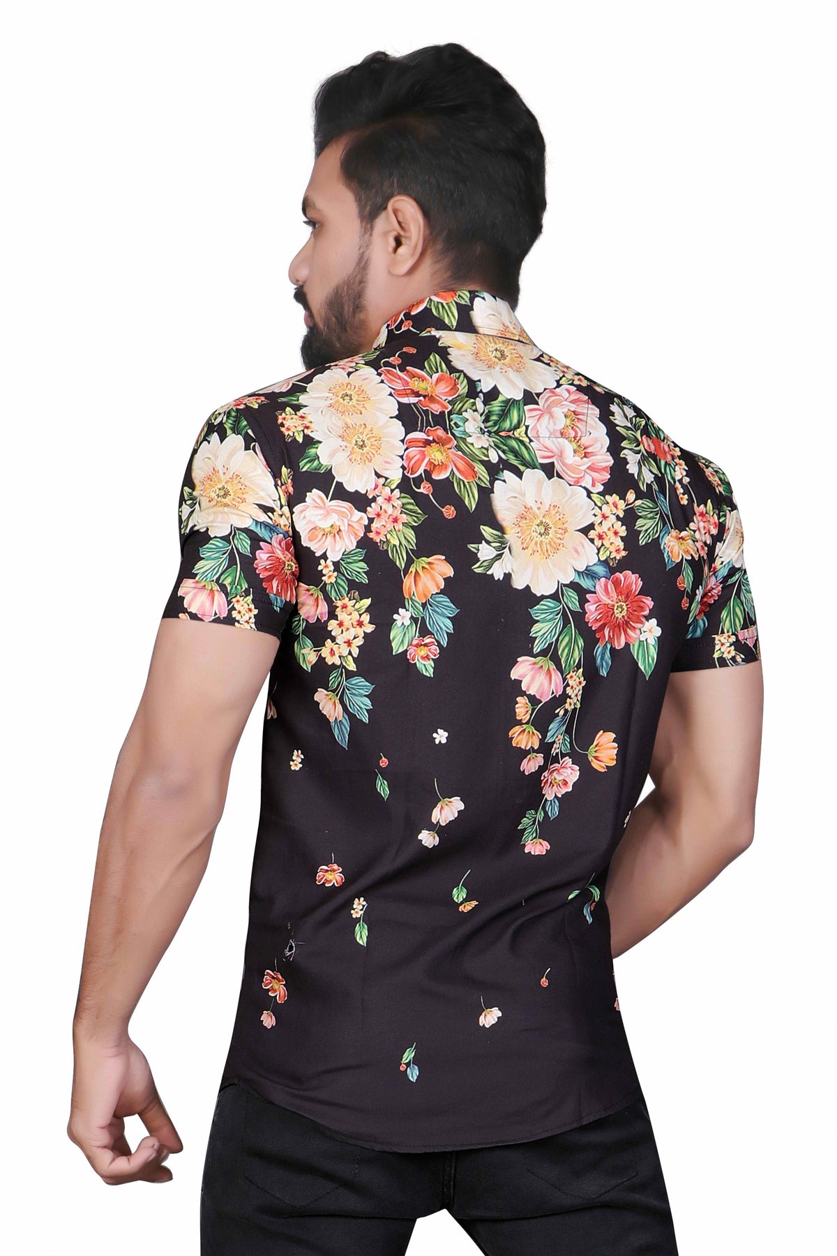 Men's Drpshippr casual shirt with regular fit, printed design, spread collar, ideal for casual wear, in a relaxed fit style.