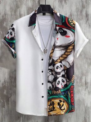Men's regular fit super slim printed casual shirt from Drpshippr, showcasing a stylish pattern and comfortable fit.
