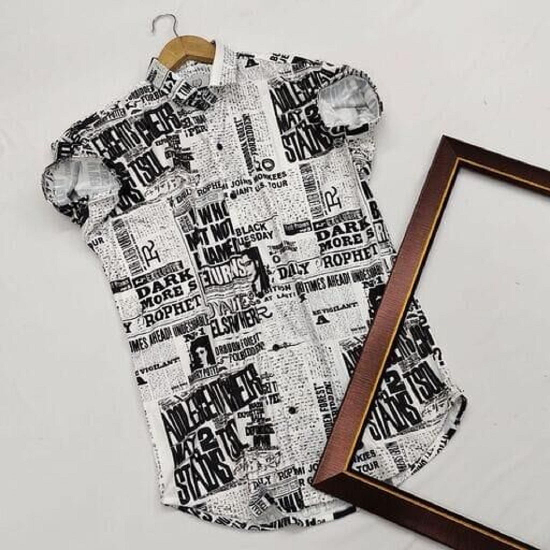 Men's slim fit printed casual shirt from Drpshippr, featuring a stylish pattern and modern fit for everyday wear.