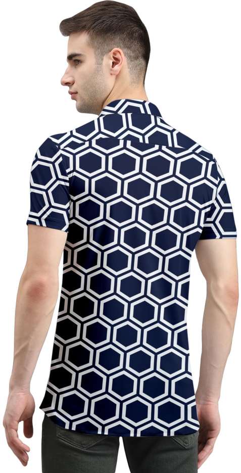 Men's slim fit printed casual shirt with spread collar from Drpshippr, featuring stylish pattern and tailored fit.