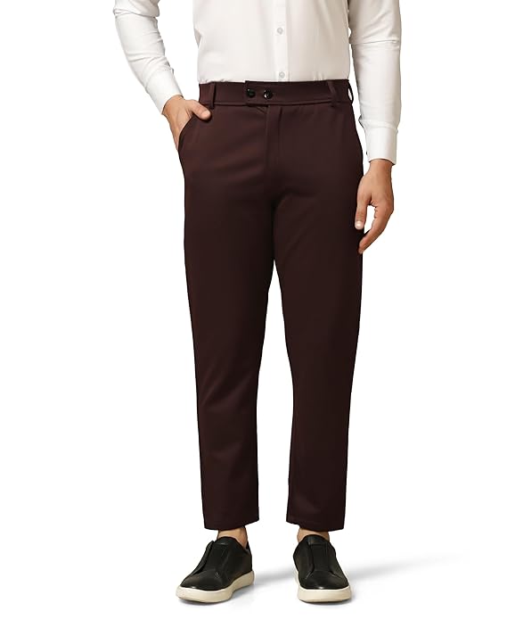 Men's regular casual coffee-colored pants by Seasons, showing a relaxed fit and comfortable fabric suitable for everyday wear.