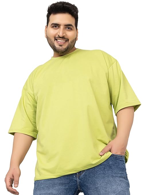 Men's cotton neon golden T-shirt from Seasons with vibrant color and classic fit, shown on a plain background.